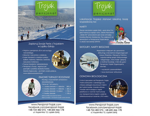 Wykonanie ulotki dla Pensjonatu Trojak