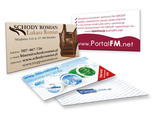 Wykonanie projektu wizytówek